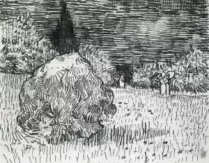 Bush in the Park at Arles; The Poet's Garden II by Vincent van Gogh - Hand-Painted Oil Painting Reproduction