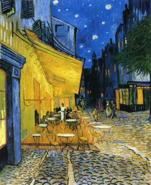 Cafe Terrace at Night, also known as The Cafe Terrace on the Place du Forum by Vincent van Gogh - Hand-Painted Oil Painting Reproduction