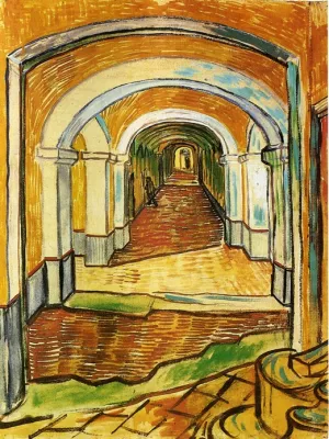 Corridor in Saint-Paul Hospital by Oil Painting Reproduction