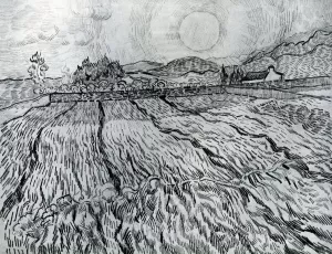 Enclosed Field Behind Saint-Paul Hospital: Rising Sun by Vincent van Gogh - Hand-Painted Oil Painting Reproduction