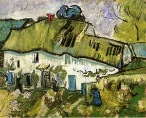 Farmhouse with Two Figures by Vincent van Gogh - Hand-Painted Oil Painting Reproduction