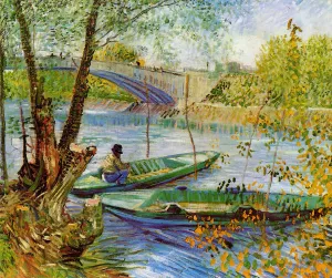Fishing in the Spring, Pont de Clichy by Vincent van Gogh - Hand-Painted Oil Painting Reproduction