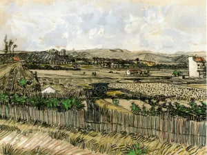 Harvest in Provence, at the Left Montmajour by Vincent van Gogh Oil Painting Reproduction