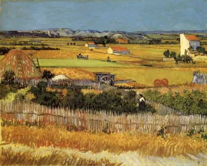 Harvest Landscape with Blue Cart by Vincent van Gogh Oil Painting Reproduction