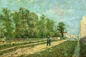 Man with Spade in a Suburb of Paris by Vincent van Gogh Oil Painting Reproduction