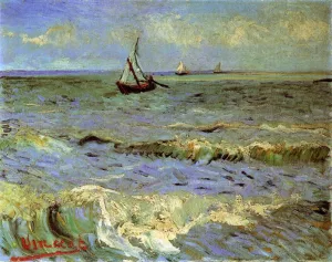 Seascape at Saintes-Maries by Vincent van Gogh - Hand-Painted Oil Painting Reproduction