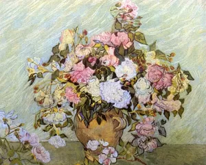 Still Life: Vase with Roses by Oil Painting Reproduction