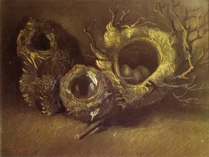 Still Life with Three Birds' Nests by Vincent van Gogh - Hand-Painted Oil Painting Reproduction