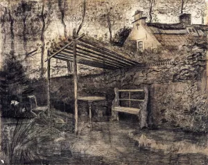 The Garden of the Parsonage with Arbor by Vincent van Gogh - Hand-Painted Oil Painting Reproduction