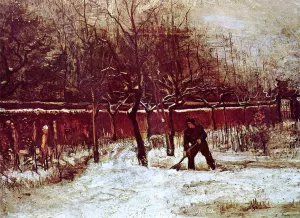 The Parsonage Garden at Nuenen in the Snow by Vincent van Gogh Oil Painting Reproduction