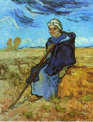 The Shepherdess after Millet by Vincent van Gogh - Hand-Painted Oil Painting Reproduction