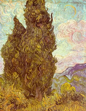 Two Cypresses by Vincent van Gogh Oil Painting Reproduction