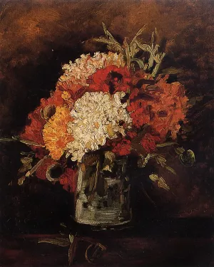 Vase with Carnations by Vincent van Gogh - Hand-Painted Oil Painting Reproduction