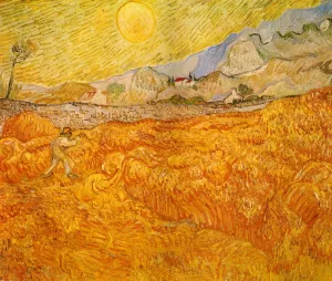 Wheat Field Behind Saint-Paul Hospital with a Reaper by Vincent van Gogh - Hand-Painted Oil Painting Reproduction