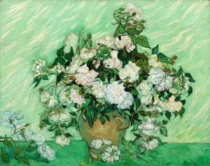 White Roses by Vincent van Gogh - Hand-Painted Oil Painting Reproduction